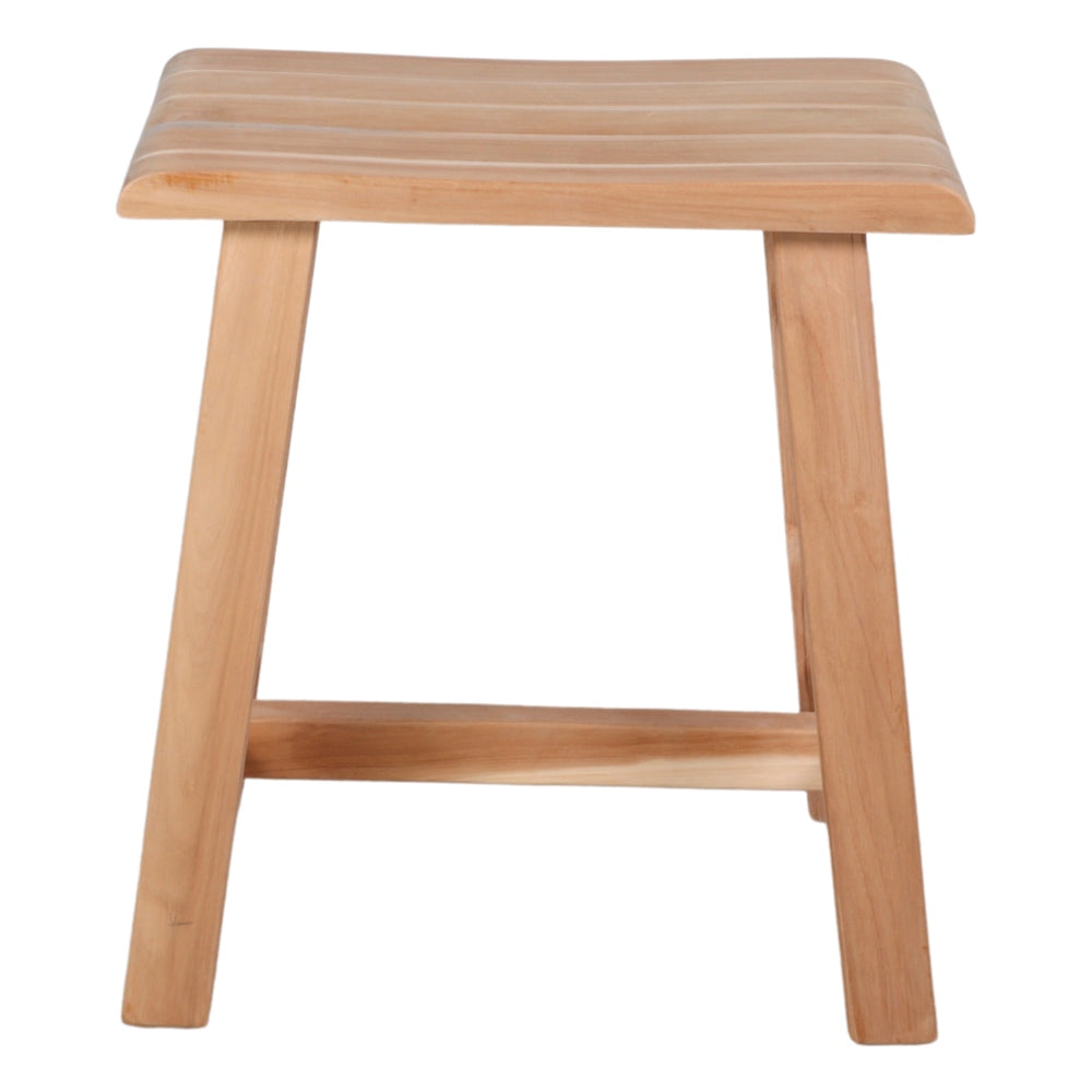 Set de 2 taburetes bajos de madera tropical Edgardo