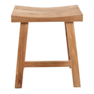 Set de 2 taburetes bajos de madera tropical Rosina
