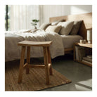 Set de 2 taburetes bajos de madera tropical Rosina