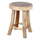 Set de 2 taburetes bajos de madera tropical Stefani
