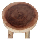 Set de 2 taburetes bajos de madera tropical Stefani