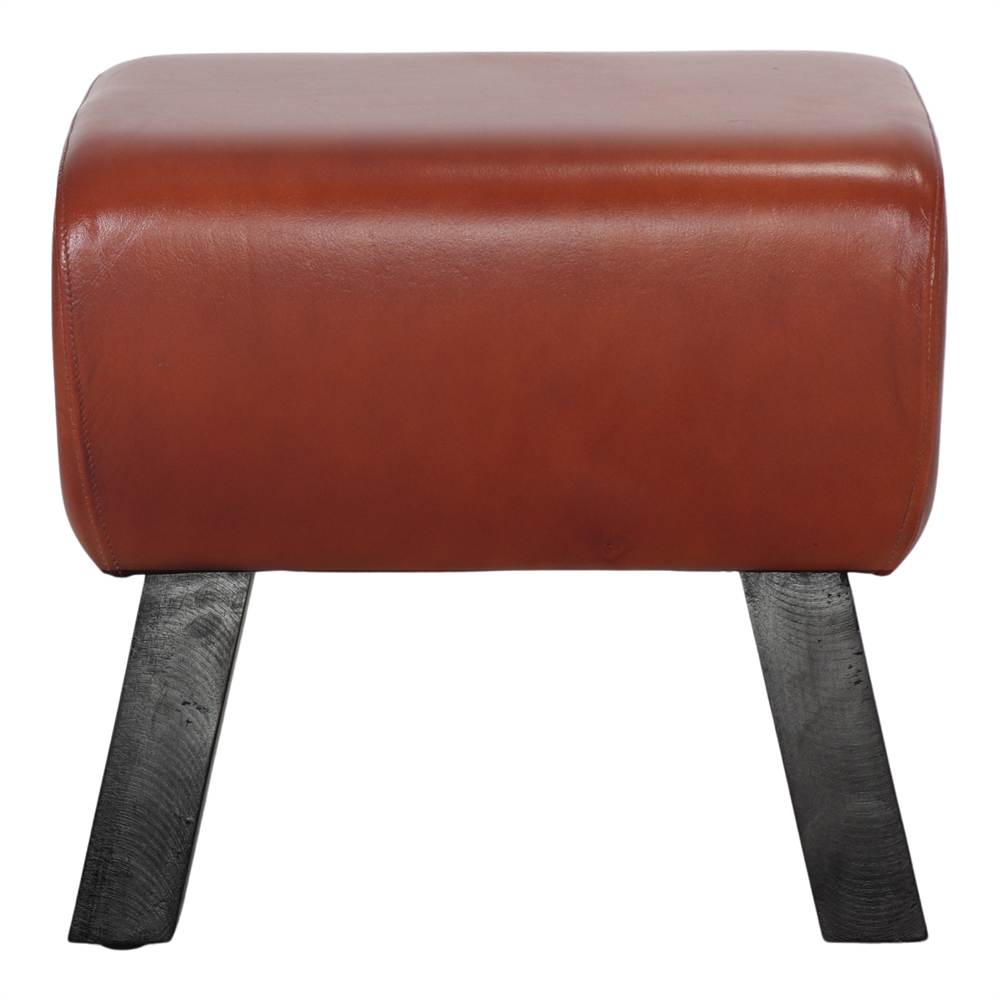 Set de 2 taburetes bajos de piel Salvi