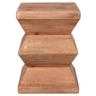 Set de 2 taburetes bajos de pino reciclado Syrma
