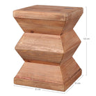 Set de 2 taburetes bajos de pino reciclado Syrma
