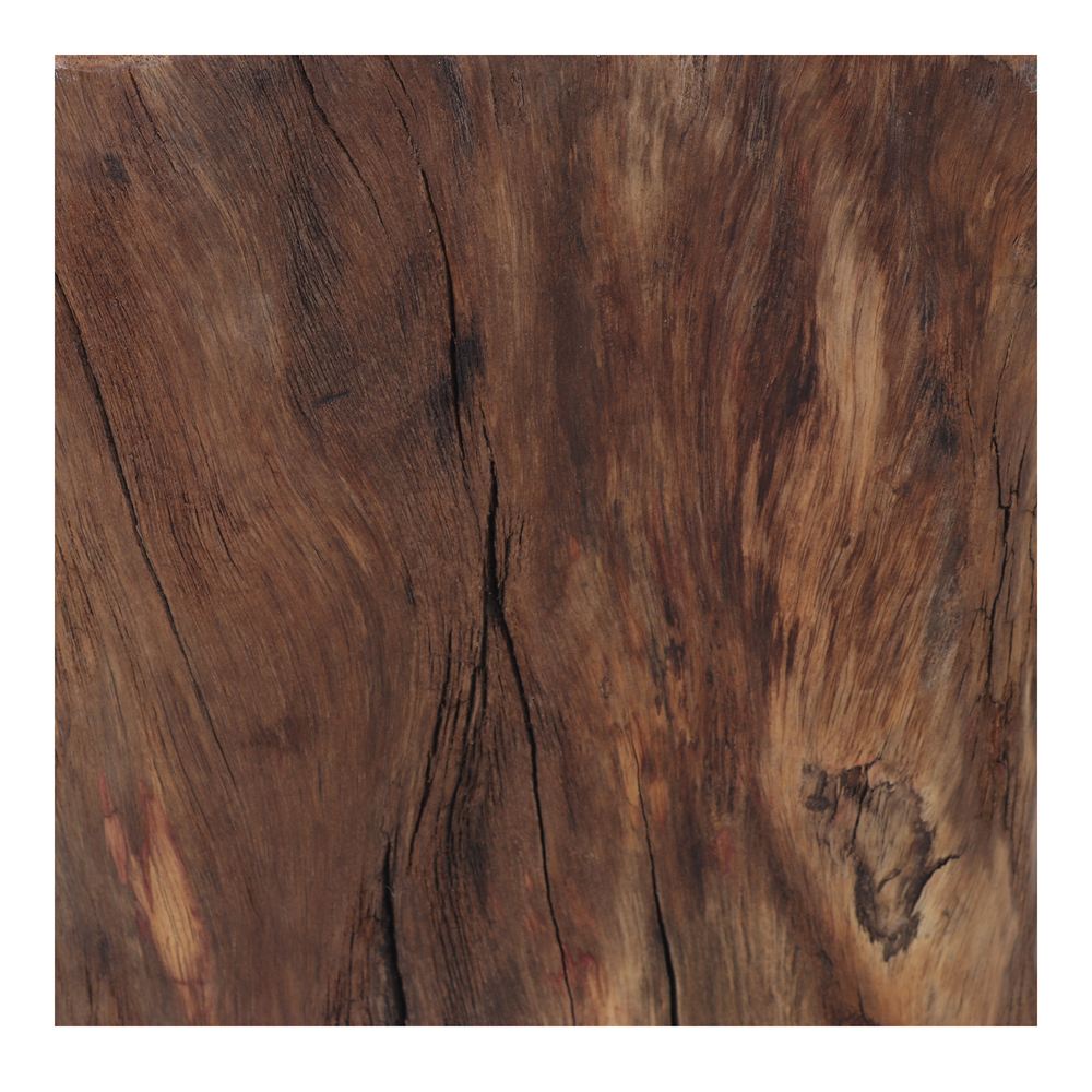Set de 2 taburetes bajos tronco de madera Luce