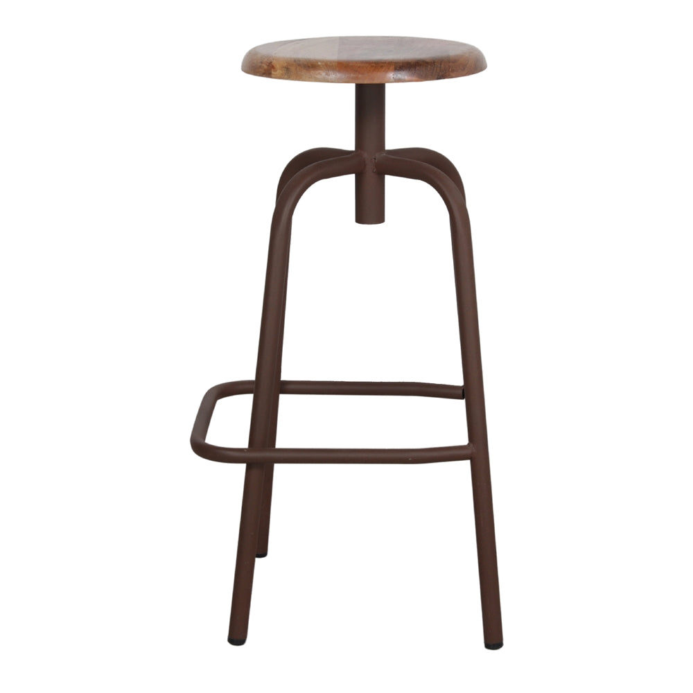 Set de 2 taburetes de cocina de acero y madera Atlas