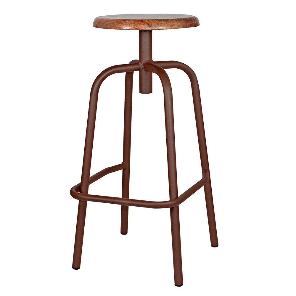 Set de 2 taburetes de cocina de acero y madera Atlas