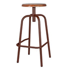 Set de 2 taburetes de cocina de acero y madera Atlas