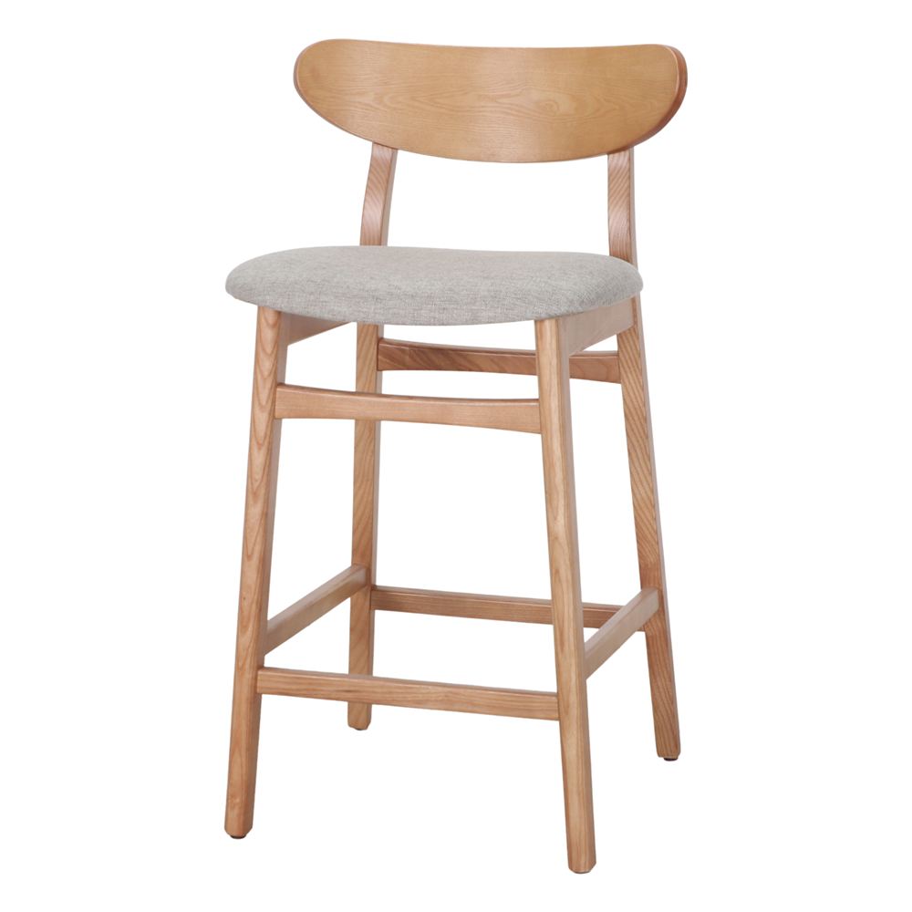 Set de 2 taburetes de cocina de fresno tapizados Heloisa