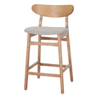 Set de 2 taburetes de cocina de fresno tapizados Heloisa