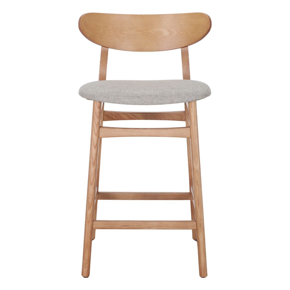 Set de 2 taburetes de cocina de fresno tapizados Heloisa