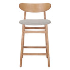 Set de 2 taburetes de cocina de fresno tapizados Heloisa