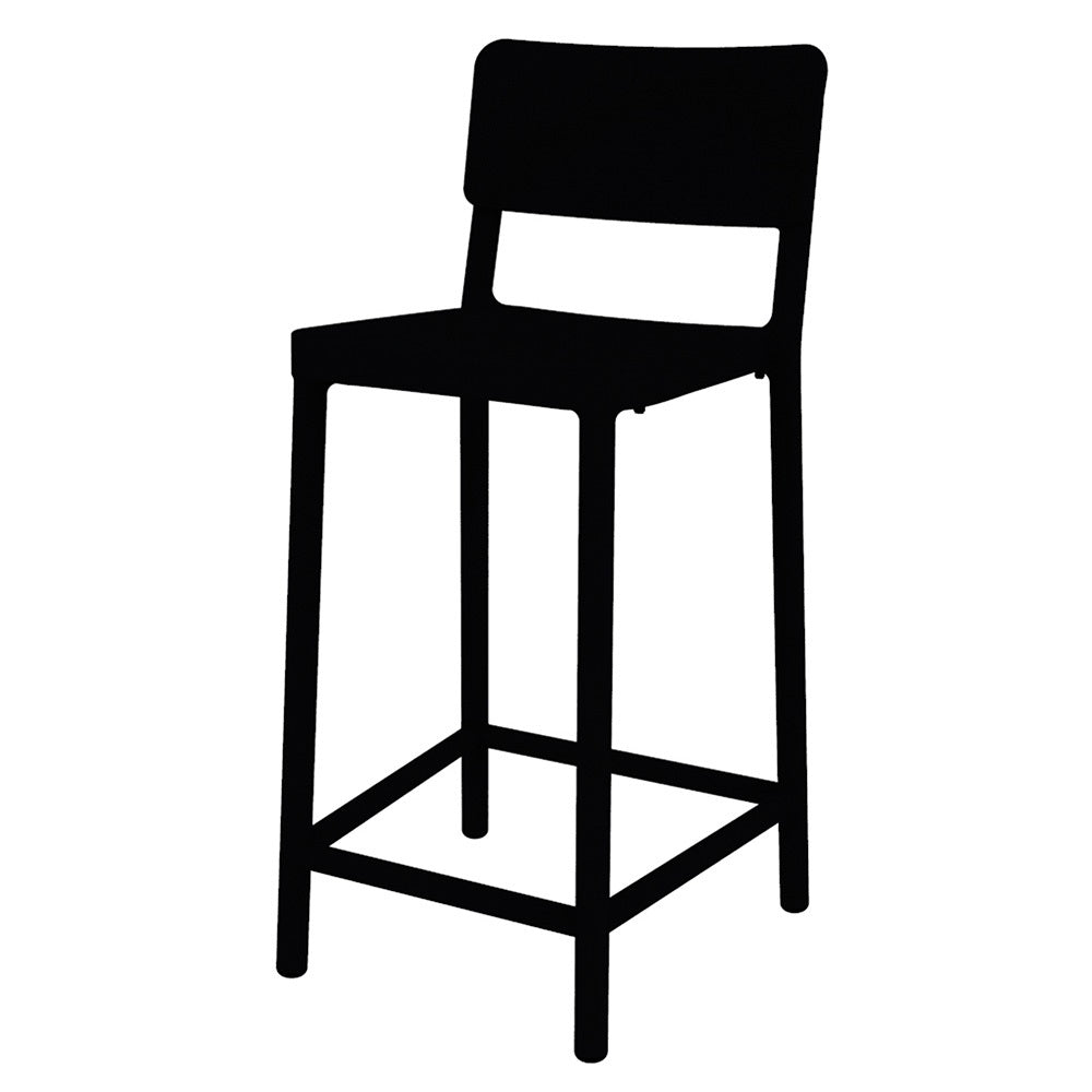 Set de 2 taburetes de exterior con respaldo Ilenia