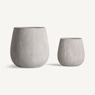 Set de 2 tinajas de fibrocemento beige Kaprije