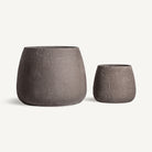 Set de 2 tinajas de fibrocemento marrón Žirje