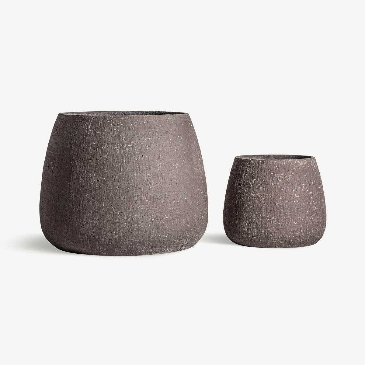 Set de 2 tinajas de fibrocemento marrón Žirje