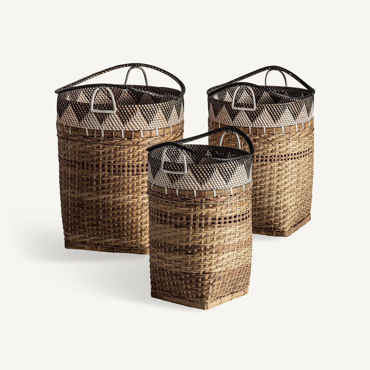 Set de 3 cestos de ratán Calescoves