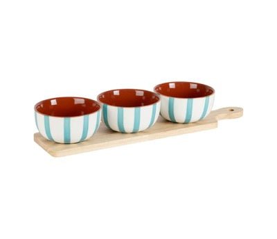 Set de 3 Cuencos y Tabla Rayas del Bosque - pino_y_jacaranda