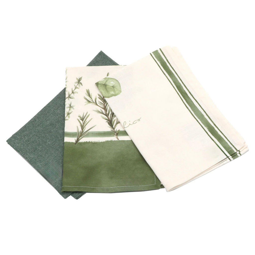 Set de 3 Paños de Cocina y Cesta Cultivo - pino_y_jacaranda