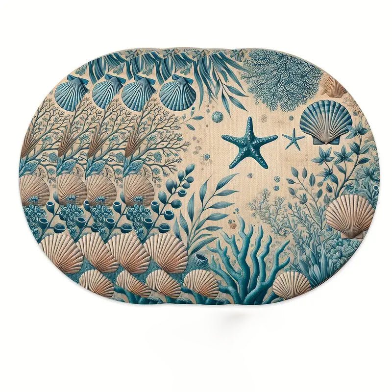 Set de 4 Manteles Individuales Fondo Marino Azul - pino_y_jacaranda