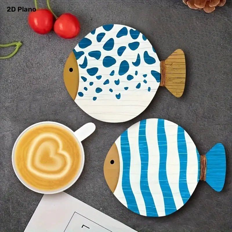Set de 4 Posavasos Peces Mediterráneos - pino_y_jacaranda