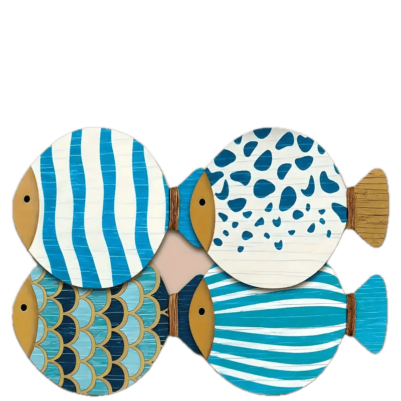 Set de 4 Posavasos Peces Mediterráneos - pino_y_jacaranda