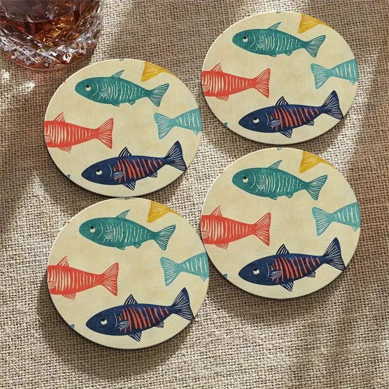 Set de 4 Posavasos Peces Mediterráneos - pino_y_jacaranda