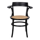 Set de 4 sillas de madera y ratán con brazos Elettra