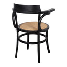 Set de 4 sillas de madera y ratán con brazos Elettra