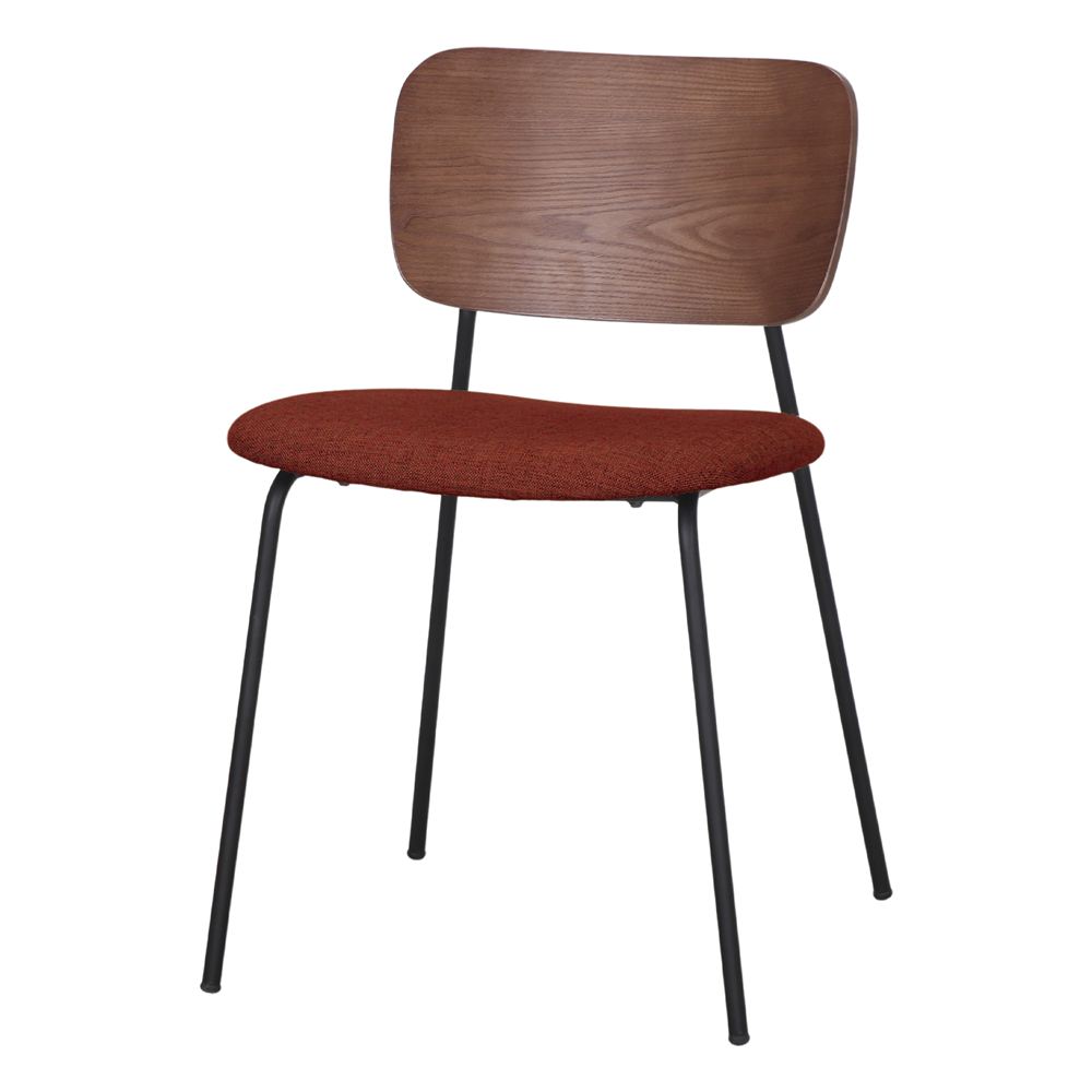 Set de 4 sillas tapizadas con respaldo de madera Bruno