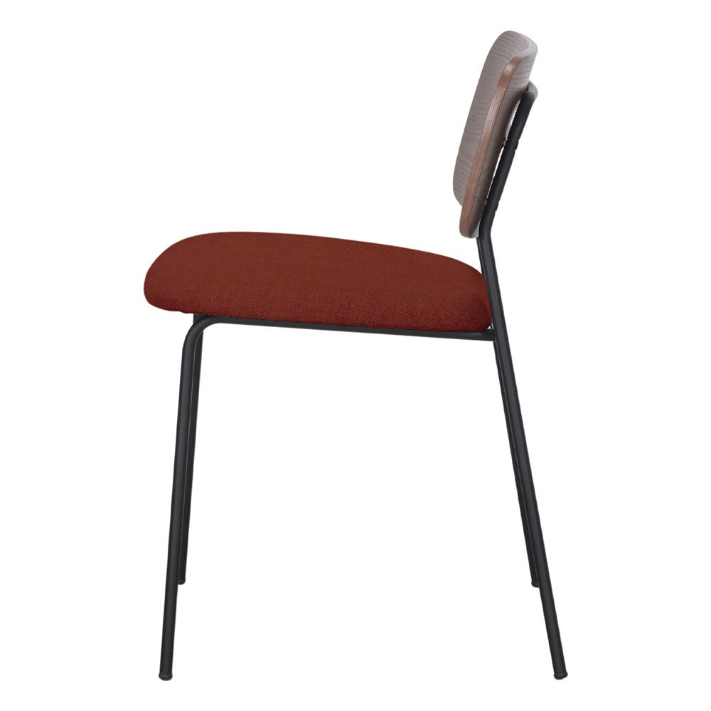Set de 4 sillas tapizadas con respaldo de madera Bruno
