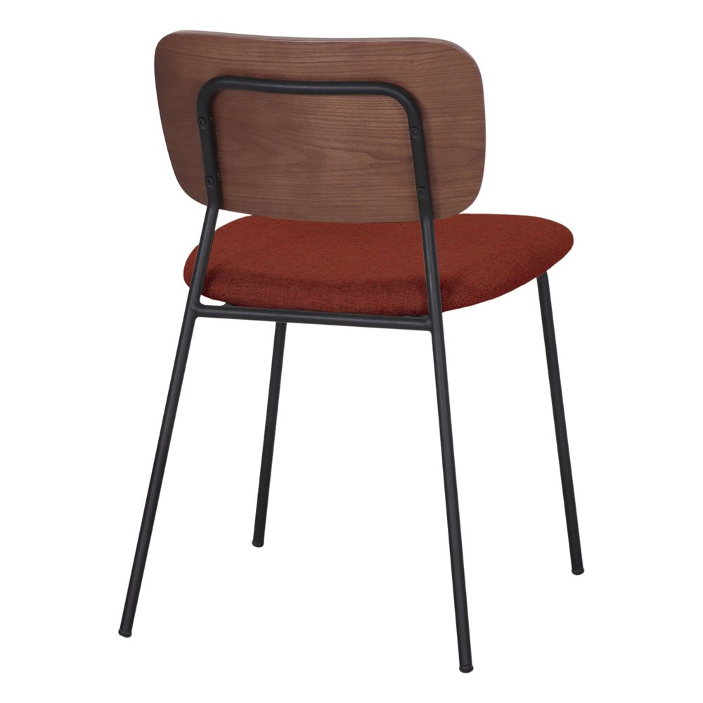 Set de 4 sillas tapizadas con respaldo de madera Bruno
