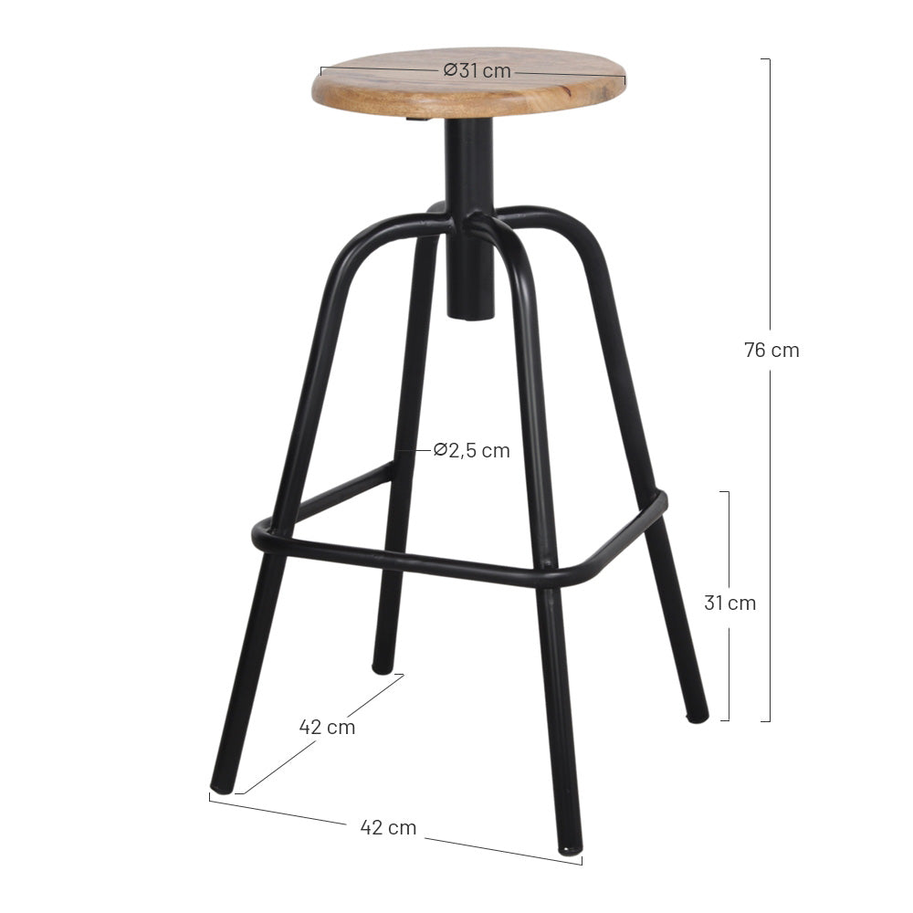 Set de 4 taburetes altos de metal Larissa
