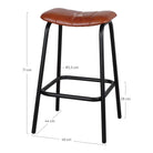 Set de 4 taburetes altos de piel Leandra