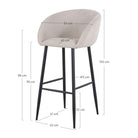Set de 4 taburetes altos tapizados Luchino