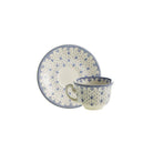 Set de 4 Tazas de Café con Platillo La Cartuja Colección Flor de Lis Azul - #pino_y_jacaranda#