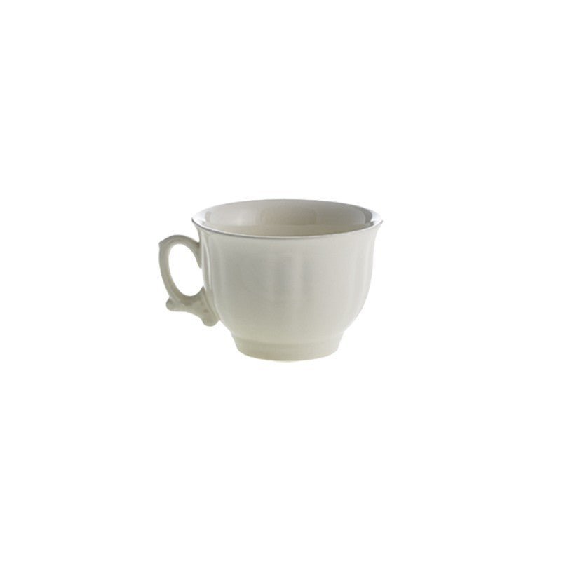 Set de 4 Tazas de Desayuno con Platillos La Cartuja Colección Aurora Blanca - #pino_y_jacaranda#