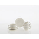 Set de 4 Tazas de Desayuno con Platillos La Cartuja Colección Ochavada Blanca - #pino_y_jacaranda#