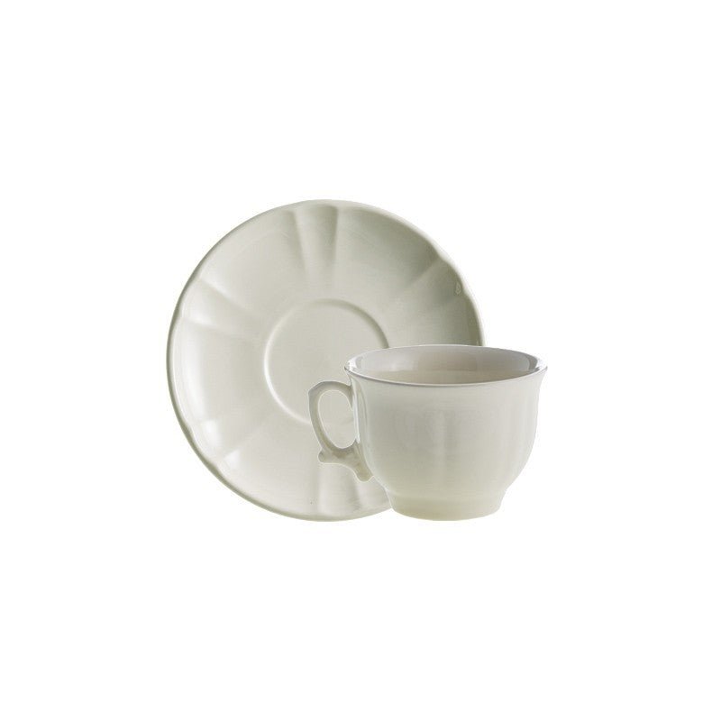 Set de 4 Tazas de Té con Platillos Colección Imperio Blanca - #pino_y_jacaranda#