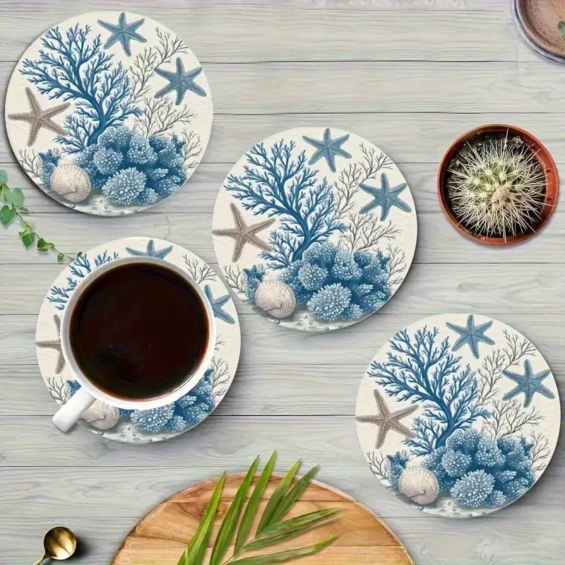 Set de 6 Posavasos Corales Azules - pino_y_jacaranda