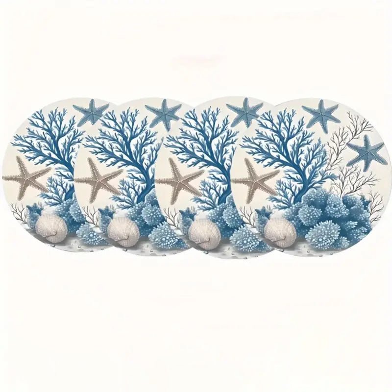 Set de 6 Posavasos Corales Azules - pino_y_jacaranda