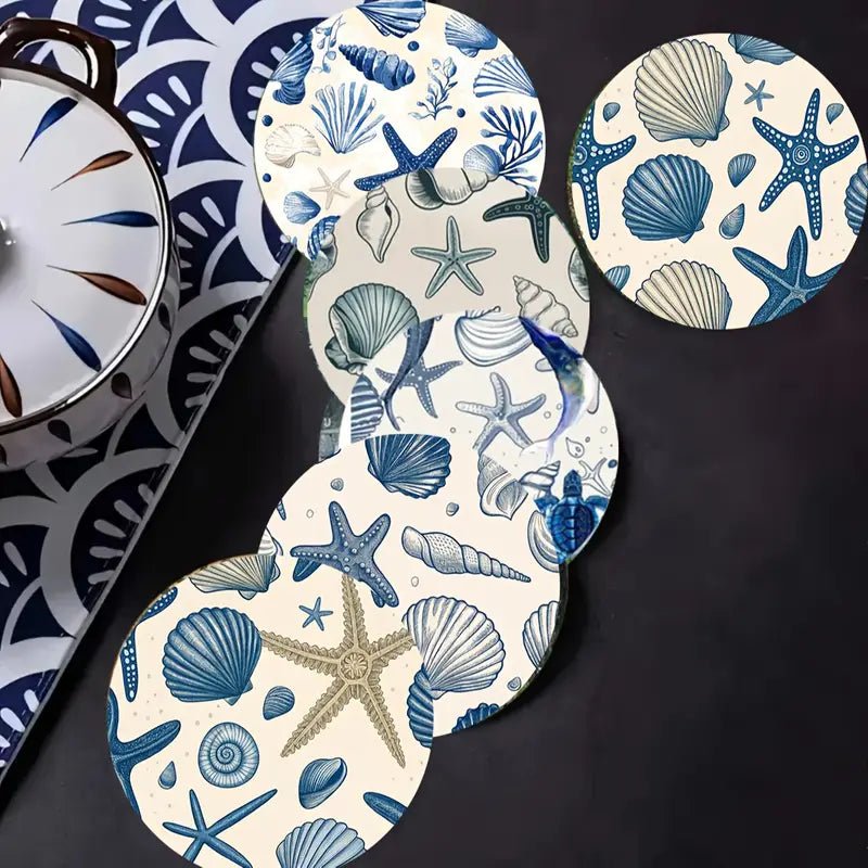 Set de 6 Posavasos Marinos Atlánticos - pino_y_jacaranda