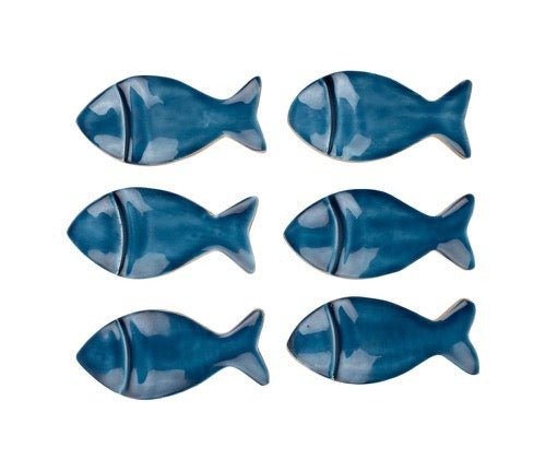 Set de 6 Reposacubiertos - Reposapalillos Peces - pino_y_jacaranda