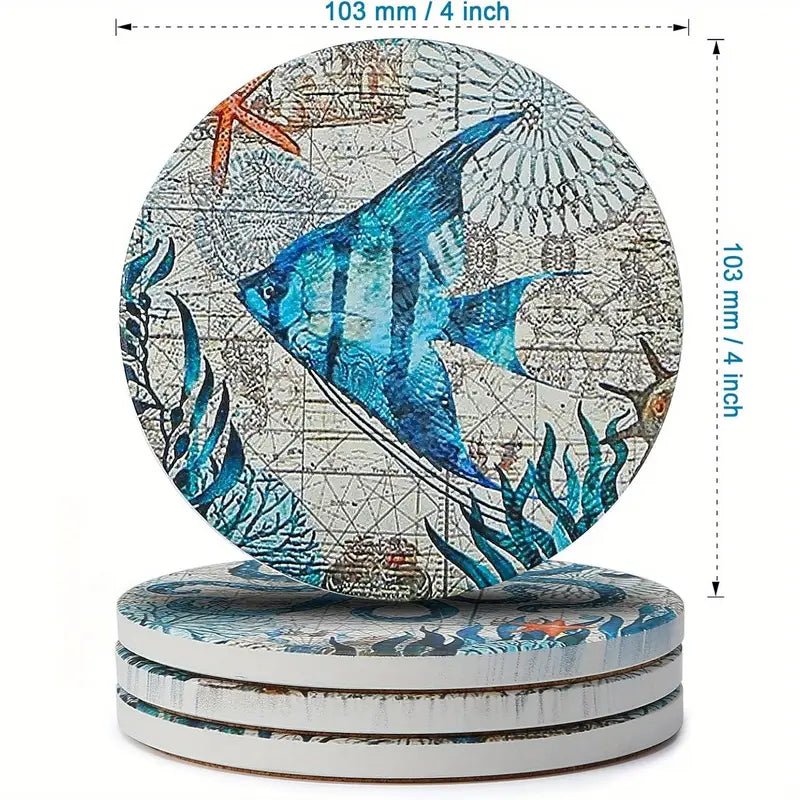 Set de 8 Posavasos Fauna Oceánica - pino_y_jacaranda