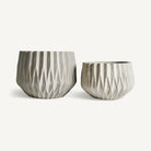 Set de dos maceteros de cerámica blanca Mirto