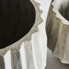 Set de dos maceteros de cerámica blanca Mirto