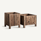 Set de dos maceteros de madera recuperada Lavanda