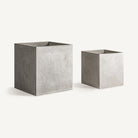 Set de dos maceteros de terracota gris Brezo