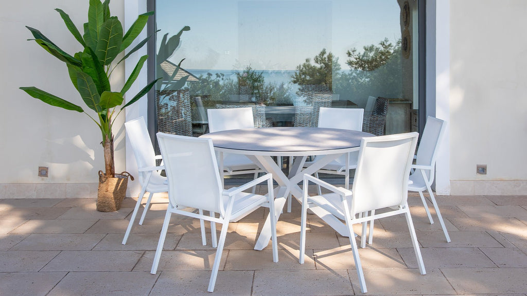 Set de Mesa + 6 Sillas de Exterior Baleira - #pino_y_jacaranda#