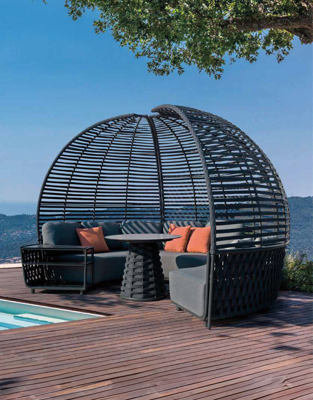 Set de Sofá Curvo con Pérgola de Exterior Sástago